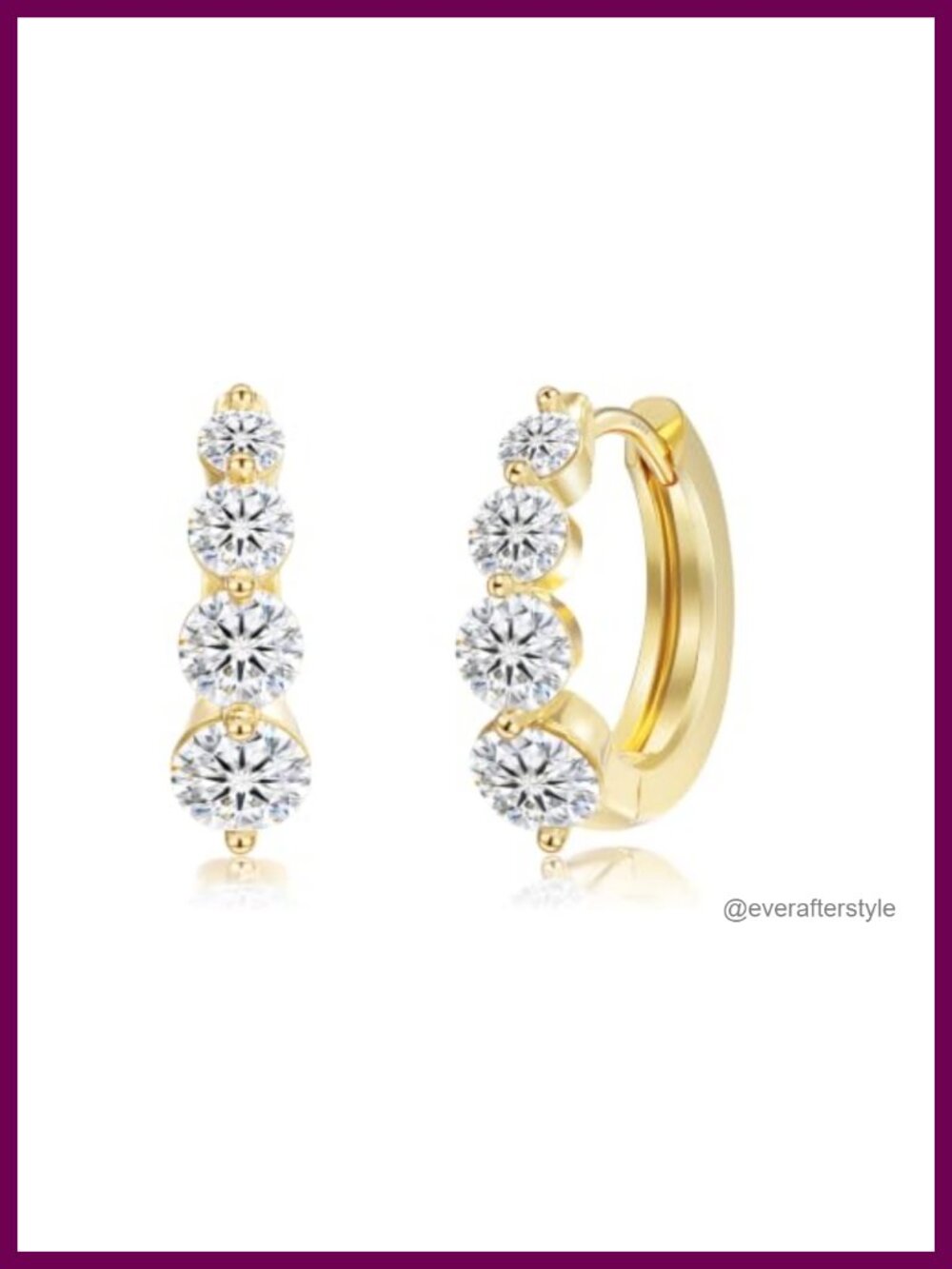 Moissanite Huggie Hoop Earrings 925 Sterling Silver for Women